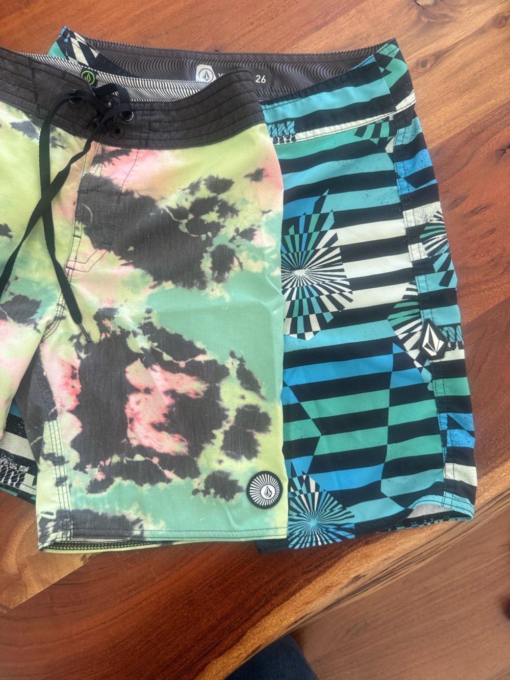 2 pairs of Volcom swim board shorts size 26